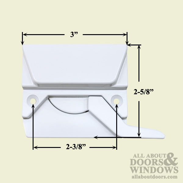 Left-Hand Casement Sash Lock, 2-3/8" Screw Holes