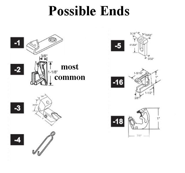 1/2 Ribbed Channel Balance For Wood Windows With Vinyl Jambliners #02 End Bracket Stamped # 41-51