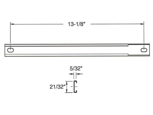 Stainless Steel Casement Operator Track, 2 Holes, 13-1/8"