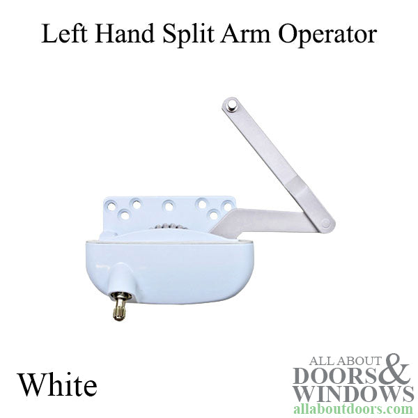 Left Hand Offset Split Arm Casement Operator – White