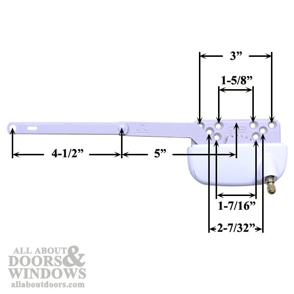 Truth Ellipse Split Arm Operator, 4-1/2" Straight Link, Right Hand