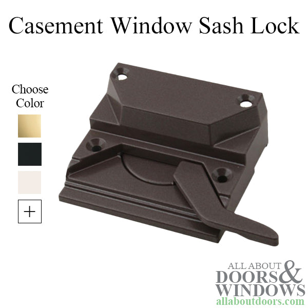 Casement Window Sash Lock, 4 Screw holes, 2-3/8 inch, Left Hand