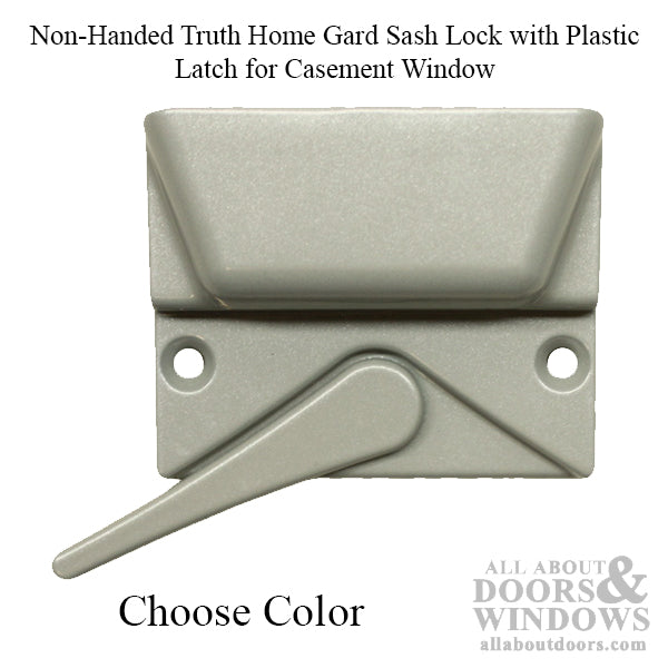 Non-Handed Truth® Home Gard Sash Lock with Plastic Latch for Casement Window - Choose Color