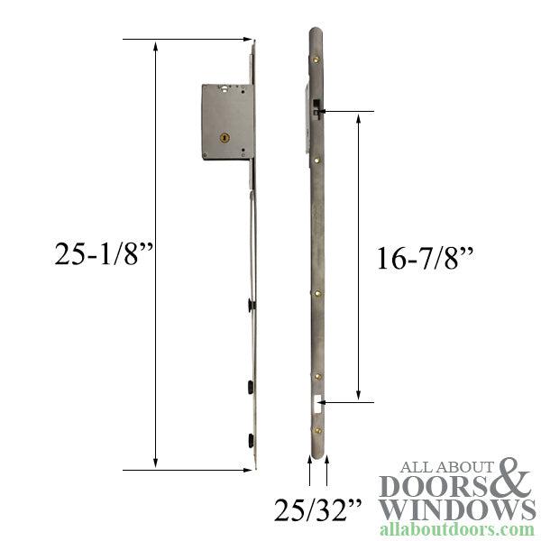 Sentinel XM-55 2-Point Sliding Door Lock, Stainless Steel