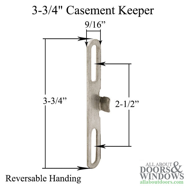 Truth 20800 3-3/4" Stainless Steel Casement Keeper