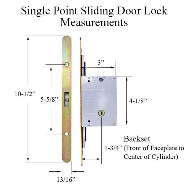 Amesbury Truth Single Point Sliding Door Lock, Yellow DiChromate