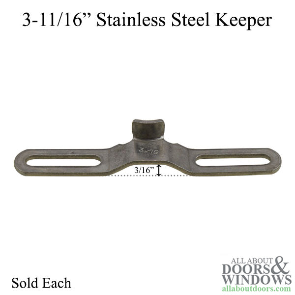 3-11/16" Stainless Steel Casement Window Keeper 20264 3/16