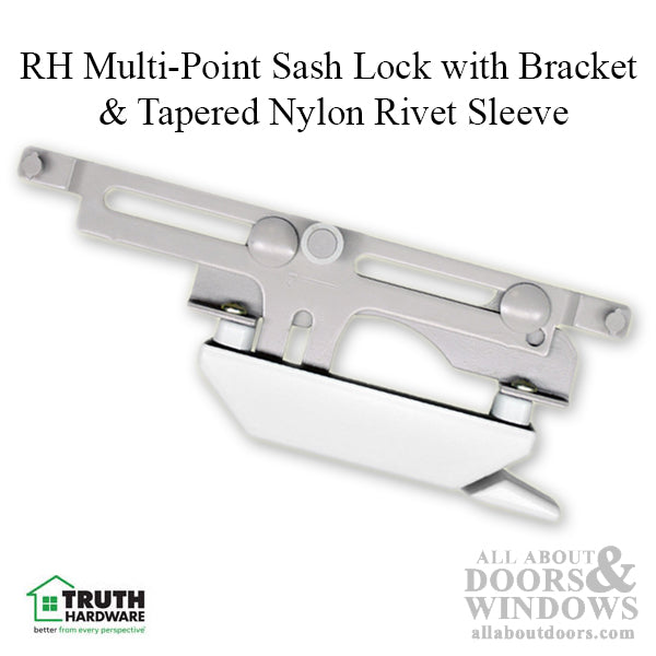 Right Hand Multi-Point Sash Lock with Bracket – White