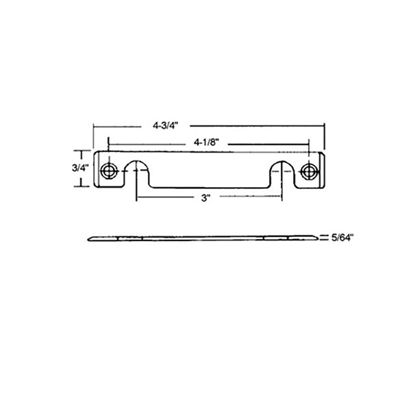 Auxiliary Strike Plate, Foot Bolt Keeper, Truth® 2 Hole Flat- Choose Color