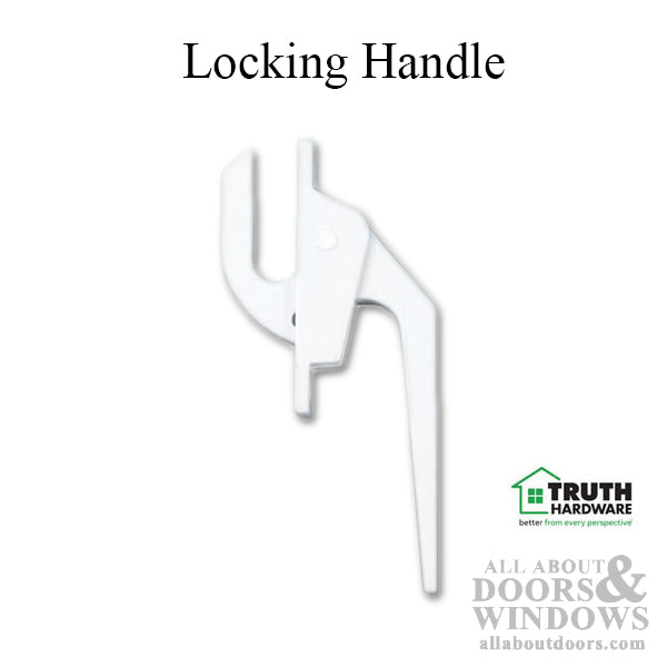 2-3/8" Screw Spacing White Locking Casement Window Handle