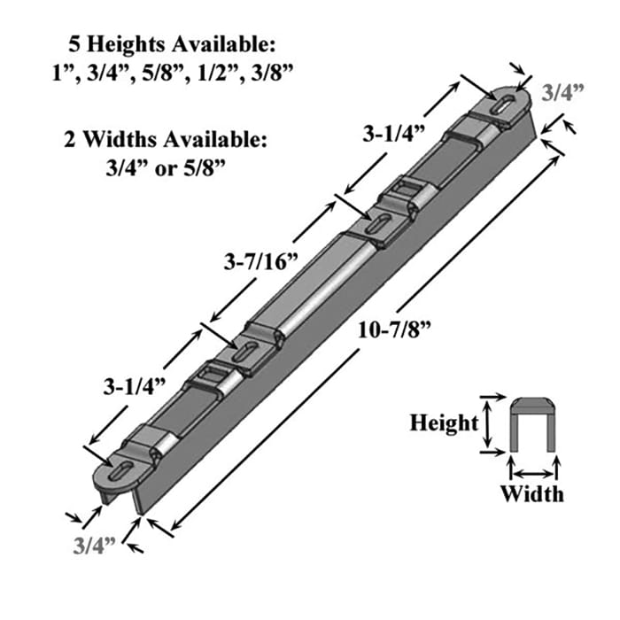 3/4" Raised Dual Point Sliding Door Keeper, Stainless Steel
