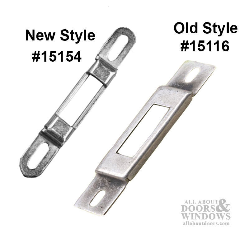 Raised Strike Plate 5/8" x 4-3/16" for Sliding Glass Doors, 7/16" Tall