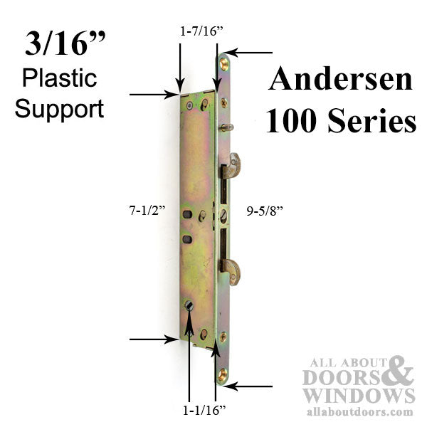 N6B 2-Point Double Hook Sliding Door Lock with Supports, Outward