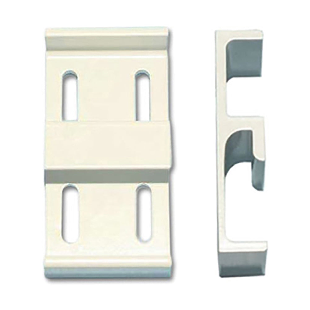 Wide 1-1/2" E-Shaped Sliding Glass Door Keeper – White