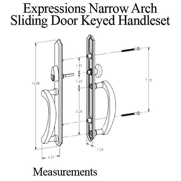 Expressions Narrow Arch Active Keyed Sliding Door Handle