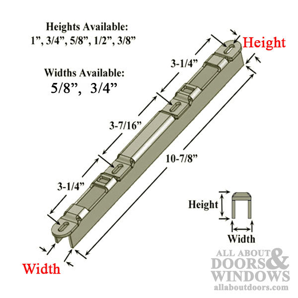 Narrow 5/8" Sliding Door Keeper, 3/4" Raised Strike, Dual Point lock