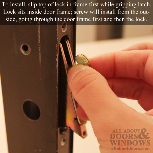 W&F Style Mortise Lock, Vertical Slot for Metal Sliding Patio Doors