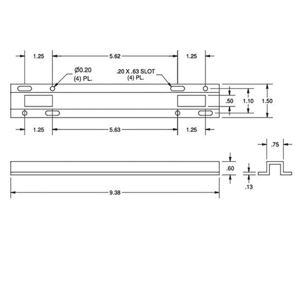 Sliding Door Keeper ¾ Inch Wide 5/8 Inch Raised Dual Point Strike