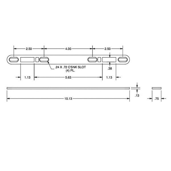 Stainless Steel Dual Point Flat Strike Keeper 3/4" x 10-1/8"
