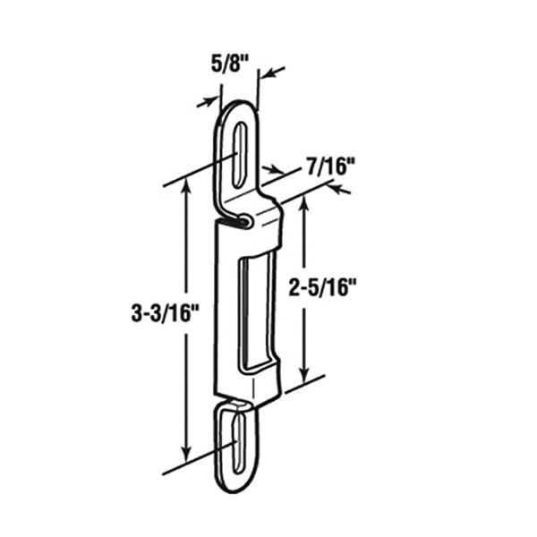 Raised Strike Plate 5/8" x 4-3/16" for Sliding Glass Doors, 7/16" Tall
