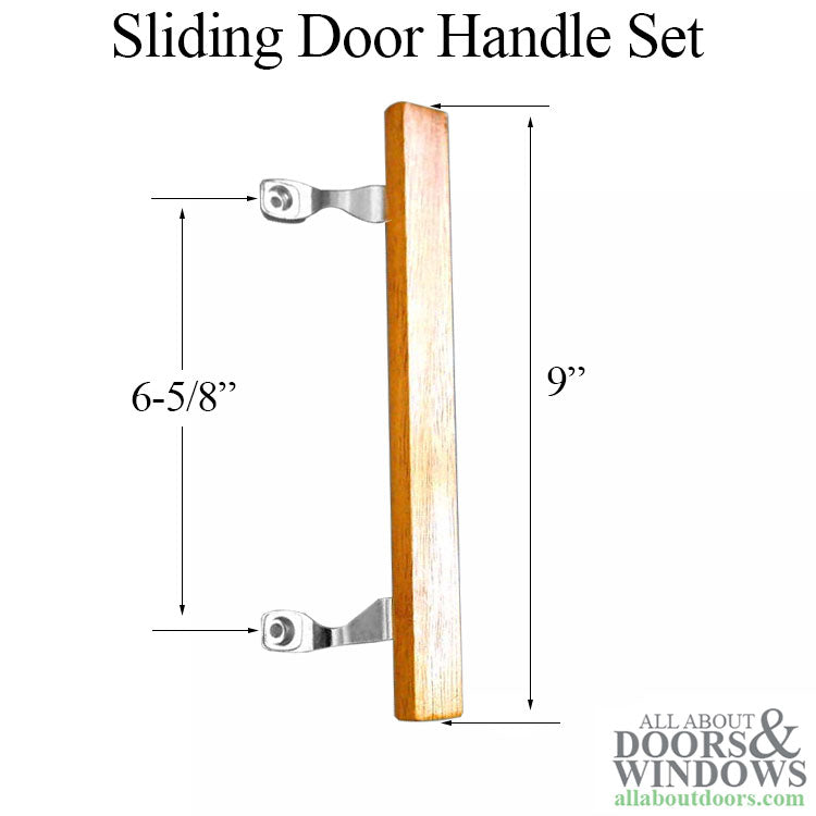 Truth Sliding Door Pull Arm Assembly 6-5/8" Bracket 9" Wood Handle