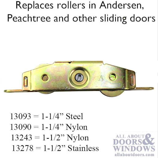 1-1/4" Steel Wheel Tandem Roller for Sliding Glass Doors