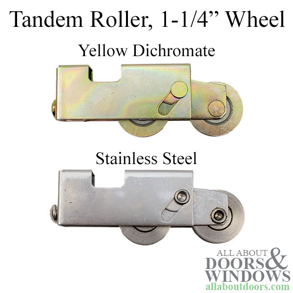 Tandem Roller 1-1/4 Wheel, 1-1/4" tall Housing