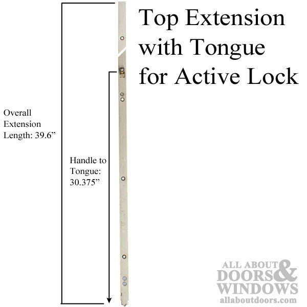 Amesbury 16mm P2000 Active Upper Tongue Assembly, 77" Door Lock