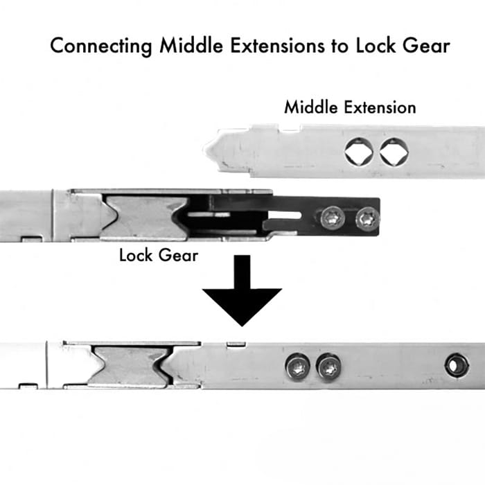 UF2095/UD2095 16mm P2000 Active Upper Shootbolt Assembly for 82"–95-1/2" Doors
