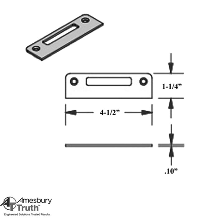 Square Corner Rhino Tongue Strike Plate – Stainless Steel, Radius/Square