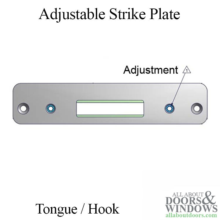 Amesbury Adjustable Stainless Steel Flat Tongue/Hook Strike Plate