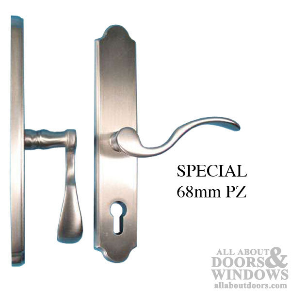 Germania Lara 68mm RH Active Handleset for 2-1/4" Door, Satin Nickel