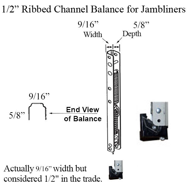Weather Shield 1/2" Ribbed Channel Balance #17 End Bracket D70 Vinyl Jambliner