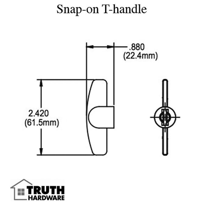 Truth Window Handle 11573 T-Shape Window Crank Snap on Handle 11/32 Spline Window Crank Handle