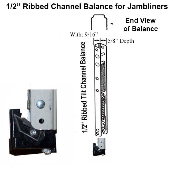 Weather Shield 1/2" Ribbed Channel Balance #17 End Bracket D70 Vinyl Jambliner