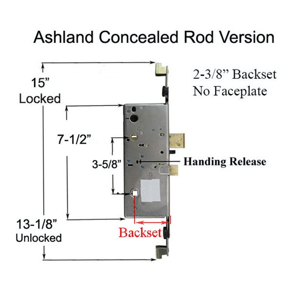 Active Concealed Multi-Point Lock Gearbox 60/92 No Faceplate