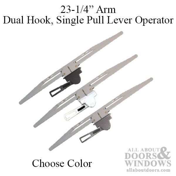Operator, Dual Hook, Lever, 23-1/4” - longer “F” plate