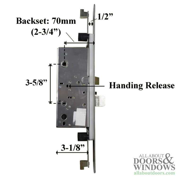 Active Concealed Multi-Point Lock 70/92 Radius Faceplate Gearbox