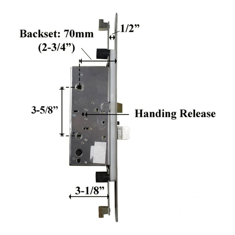 Active Concealed Multi-Point Lock 70/92 Radius Faceplate Gearbox