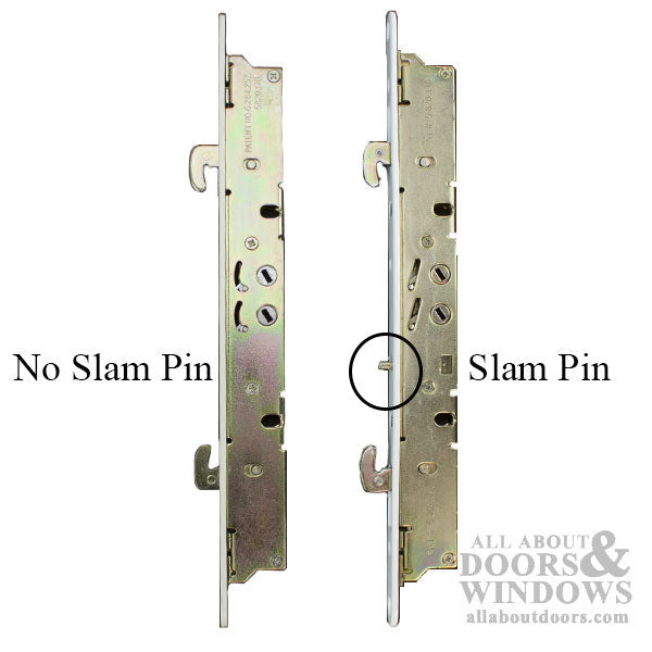 2-Hook Sliding Door Lock, 11-3/4" Faceplate, No Slam Pin, Beige