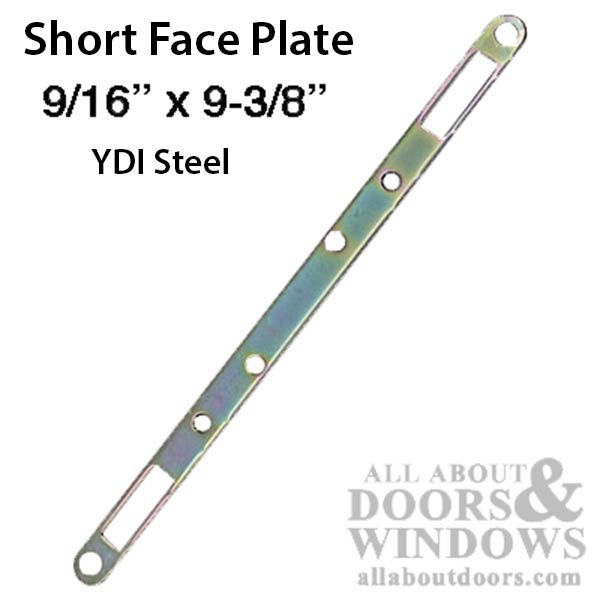 Trimplate Short Face Plate 9/16" x 9-3/8" Zinc Dichromate for Sliding Patio Doors