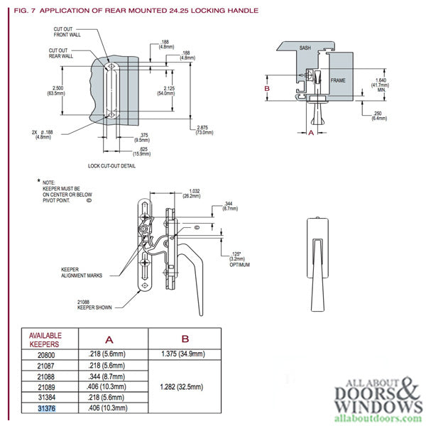 Truth 31376 Keeper with Positive Pick Up Tab for 24 Series Locking Handles