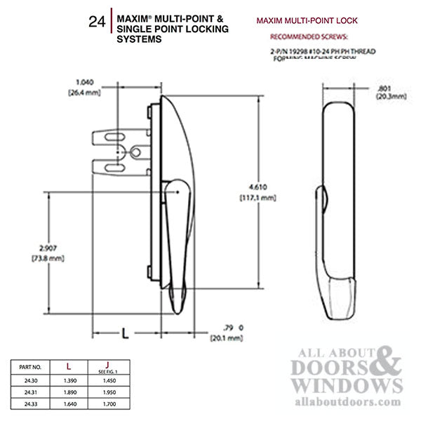 Right-Hand Truth® Strike Keeper for Multipoint Lock Windows with Cone Tie Bars