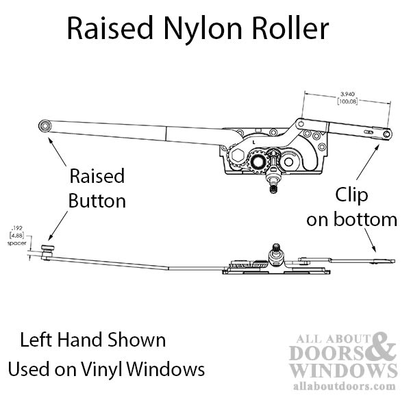 LH Offset Down Link #20810 Casement Operator for Vinyl Windows