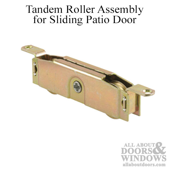 1-1/4" Tandem Roller Assembly for Sliding Patio Doors – Steel, Inverted Tabs