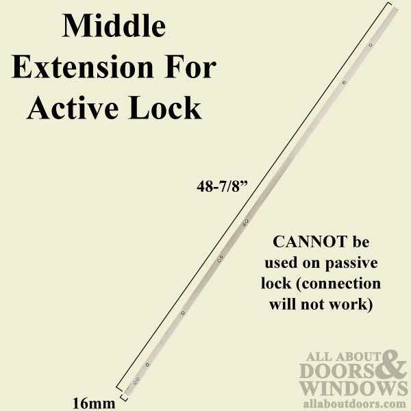 UF2095/UD2095 16mm P2000 Active Upper Shootbolt Assembly for 82"–95-1/2" Doors