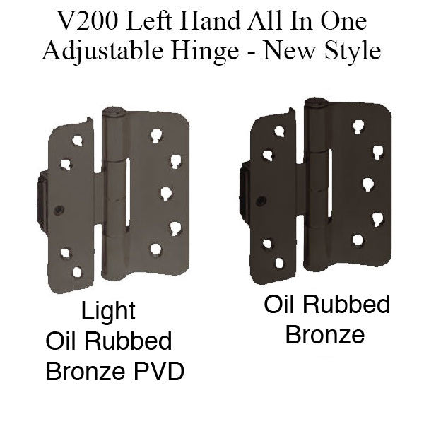 V200 Right Hand All In One Adjustable Hinge, Aluminum Base