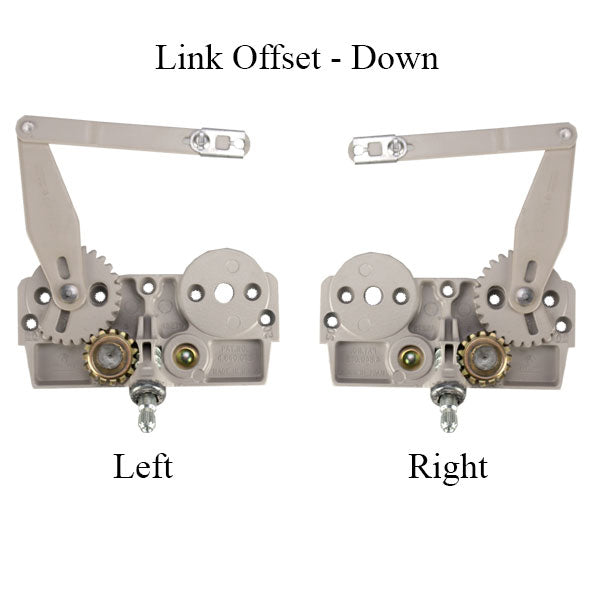 Right Hand Split Arm Casement Operator for Wood Windows, Offset Link Down