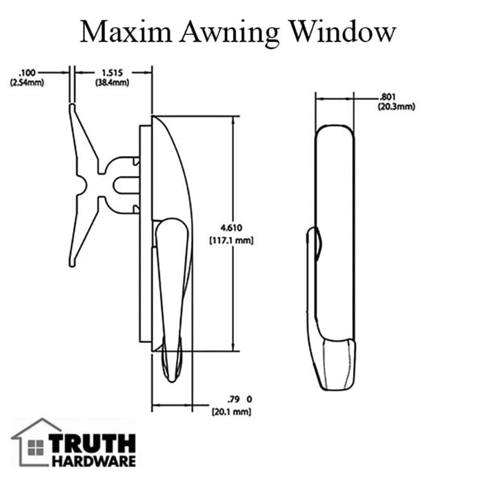 Sash lock, Non-Handed Awning Window, Maxim