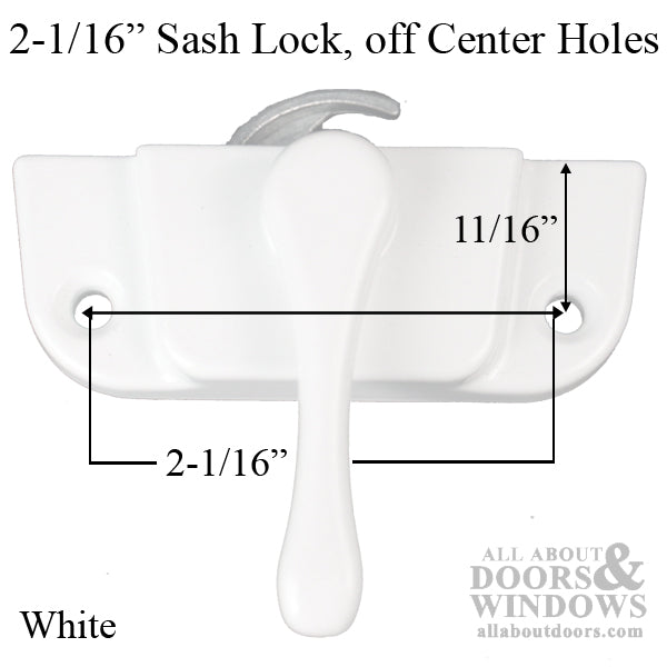Right Hand Sash Lock 2-1/16" Off-Center Holes, No Nibs